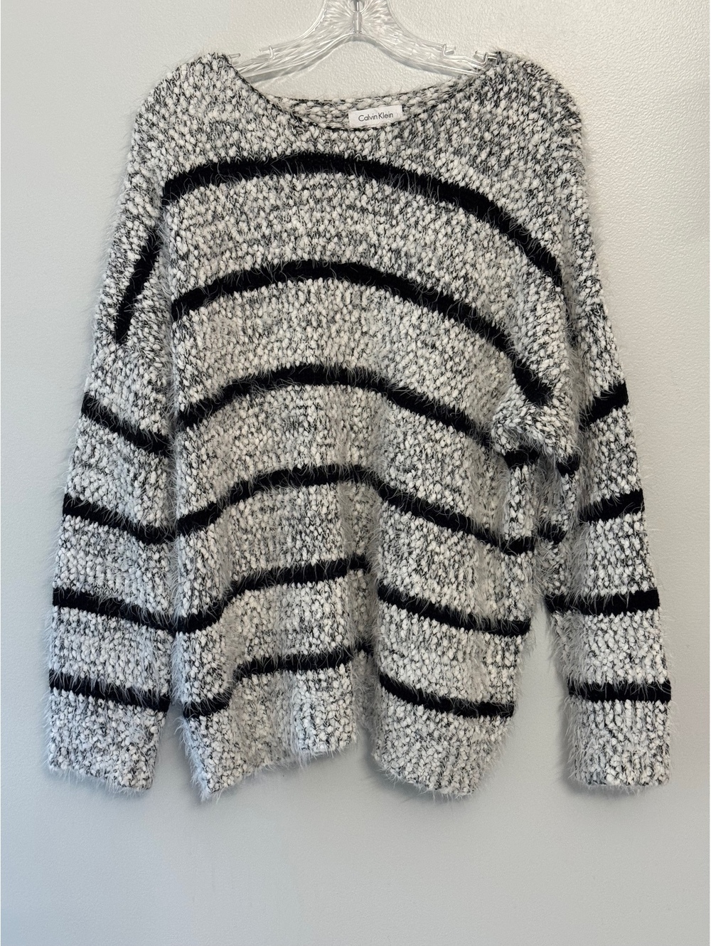 Calvin Klein Women's Cozy Striped Pullover Sweater Size Large